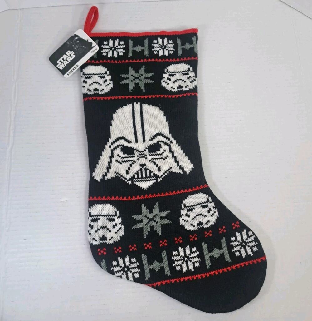 Star Wars Darth Vader 20" Knit Christmas Stocking Black Ruz New With Tags NWT